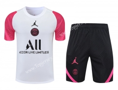 2021-2022 Jordan Paris SG White (Pink Sleeve) Thailand Training Soccer Uniform AAA-418