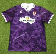 Retro Version 91-92 Fiorentina Home Purple Thailand Soccer Jersey AAA-503