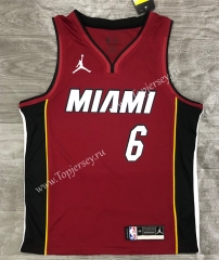 Jordan Theme 2020-2021 Miami Heat Maroon V Collar #6 NBA Jersey-311
