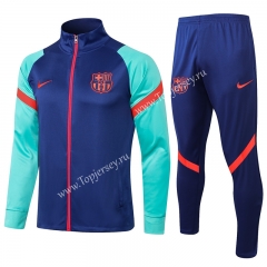 2021-2022 Barcelona Camouflage Blue Thailand Soccer Jacket Uniform-815