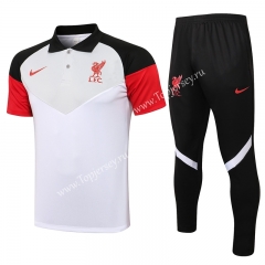 2021-2022 Liverpool White&Gray Thailand Soccer Polo Uniform-815