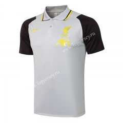 2021-2022 Liverpool Light Gray Thailand Soccer Polo Shirt-815