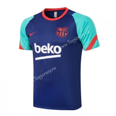 2021-2022 Barcelona Camouflage Blue Short-sleeved Thailand Soccer Tracksuit Top-815