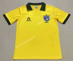 Retro Version 1998 Brazil Home Yellow Thailand Soccer Jersey AAA-XY