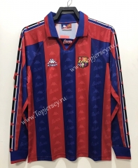Retro Version 96-97 Barcelona Home Red&Blue LS Thailand Soccer Jersey AAA-811