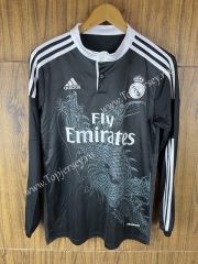 Retro Version 14-15 Real Madrid Black LS Thailand Soccer Jersey AAA-SL