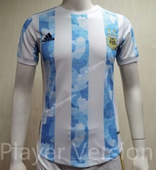 Player Version 2021-2022 Argentina Home Blue and White Thailand Soccer Jersey AAA-807