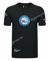 Philadelphia 76ers Black NBA Cotton T-shirt-CS