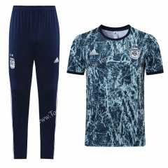 2021-2022 Argentina Blue Short-Sleeved Thailand Soccer Tracksuit-LH