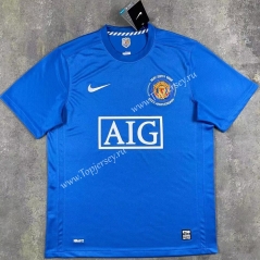 Retro Version 07-08 UEFA Champions League Manchester United Blue Thailand Soccer Jersey AAA-510
