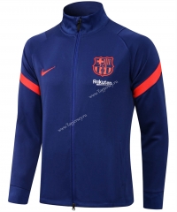 2021-2022 Barcelona High Collar Camouflage Blue Thailand Soccer Jacket-815