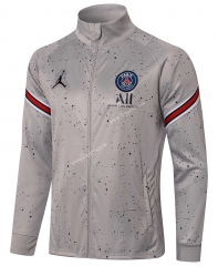2021-2022 Jordan Paris SG Light Gray High Collar Thailand Soccer Jacket-815