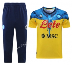 （Cropped trousers）2021-2022 Napoli Yellow Short-sleeved Thailand Soccer Tracksuit -LH