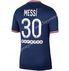 (S-4XL) 2021-2022 Paris SG Home Blue (Messi  #30) Thailand Soccer Jersey AAA