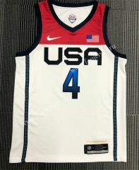 2021 Olympics USA White #4 NBA Jersey-311