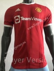 Player Version 2021-2022 Manchester United Home Red Thailand Soccer Jersey AAA-518