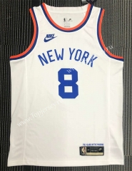 Retro Edition 75th Anniversary New York Knicks White #8 NBA Jersey-311