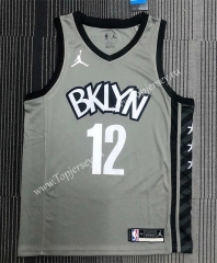 2021 Jordan Brooklyn Nets Gray #12 NBA Jersey-311