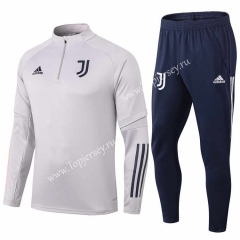 2021-2022 Juventus Light Gray Thailand Soccer Tracksuit-SN