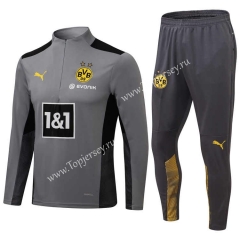2021-2022 Borussia Dortmund Light Gray Thailand Soccer Tracksuit-411