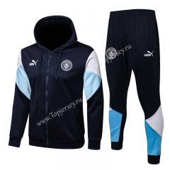 2021-2022 Manchester City Royal Blue Thailand Soccer Jacket Uniform With Hat-815