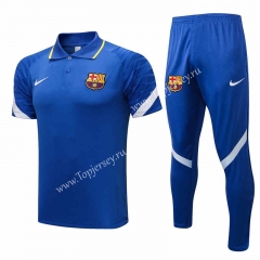2021-2022 Barcelona Camouflage Blue Thailand Polo Uniform-815