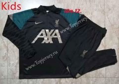 2021-2022 Liverpool Black&Green Kids/Youth Soccer Tracksuit Uniform-815