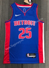 75th Anniversary Detroit Pistons Blue #25 NBA Jersey-311