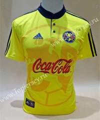 Retro Version Club America Home Yellow Thailand Soccer Jersey AAA-DD3