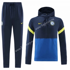 2021-2022 Chelsea Blue Thailand Soccer Tracksuit With Hat-LH