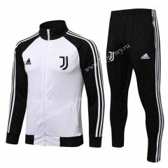 2021-2022 Juventus White ( Black Sleeve) Thailand Soccer Jacket Uniform-815