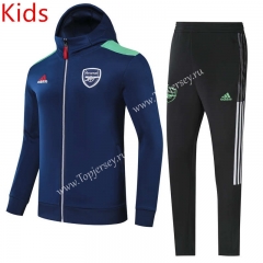 2021-2022 Arsenal Up-cyan Kids/Youth Soccer Jacket Uniform With Hat-GDP