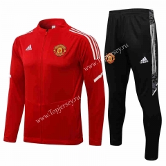 2021-2022 Manchester United Red Thailand Soccer Jacket Uniform-815