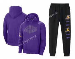 Los Angeles Lakers Purple Tracksuit With Hat-CS