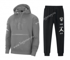 Brooklyn Nets Gray Tracksuit With Hat-CS