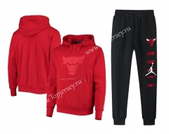 Chicago Bulls Red Tracksuit With Hat-CS
