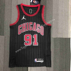 75th Anniversary Jordan Chicago Bulls Black #91 NBA Jersey-311