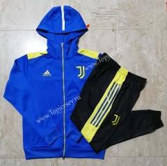 2021-2022 Juventus Camouflage Blue Thailand Soccer Jacket Uniform With Hat-815
