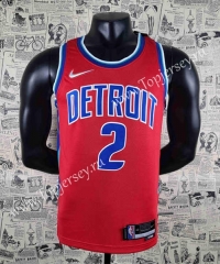 75th Anniversary Detroit Pistons Red #2 NBA Jersey-SN