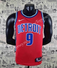 75th Anniversary Detroit Pistons Red #9 NBA Jersey-SN