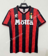 Retro Version 93-94 AC Milan Home Red&Black Thailand Soccer Jersey AAA-811