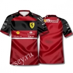 Ferrary Red&Black Round Collar Formula One Racing Suit