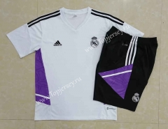 2022-2023 Real Madrid White Short-Sleeve Thailand Soccer Tracksuit-815
