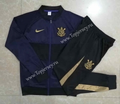 2022-2023 Corinthians Low Collar Purple Thailand Soccer Jacket Uniform-815