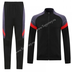 Black&Purple Thailand Soccer Jacket Uniform-LHNJ01