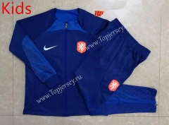 2022-2023 Netherlands Camouflage Blue Kids/Youth Soccer Jacket Uniform-815