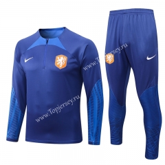 2022-2023 Netherlands Camouflage Blue Thailand Soccer Tracksuit-815