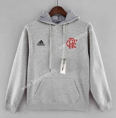 2022-2023 Flamengo Gray Thailand Soccer Tracksuit Top With Hat