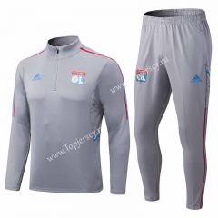 2022-2023 Olympique Lyonnais Light Gray Thailand Soccer Tracksuit-411