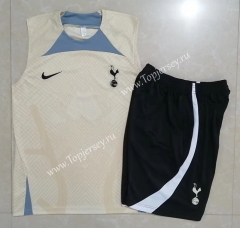 2022-2023 Tottenham Hotspur Beige Thailand Soccer Vest Tracksuit -815